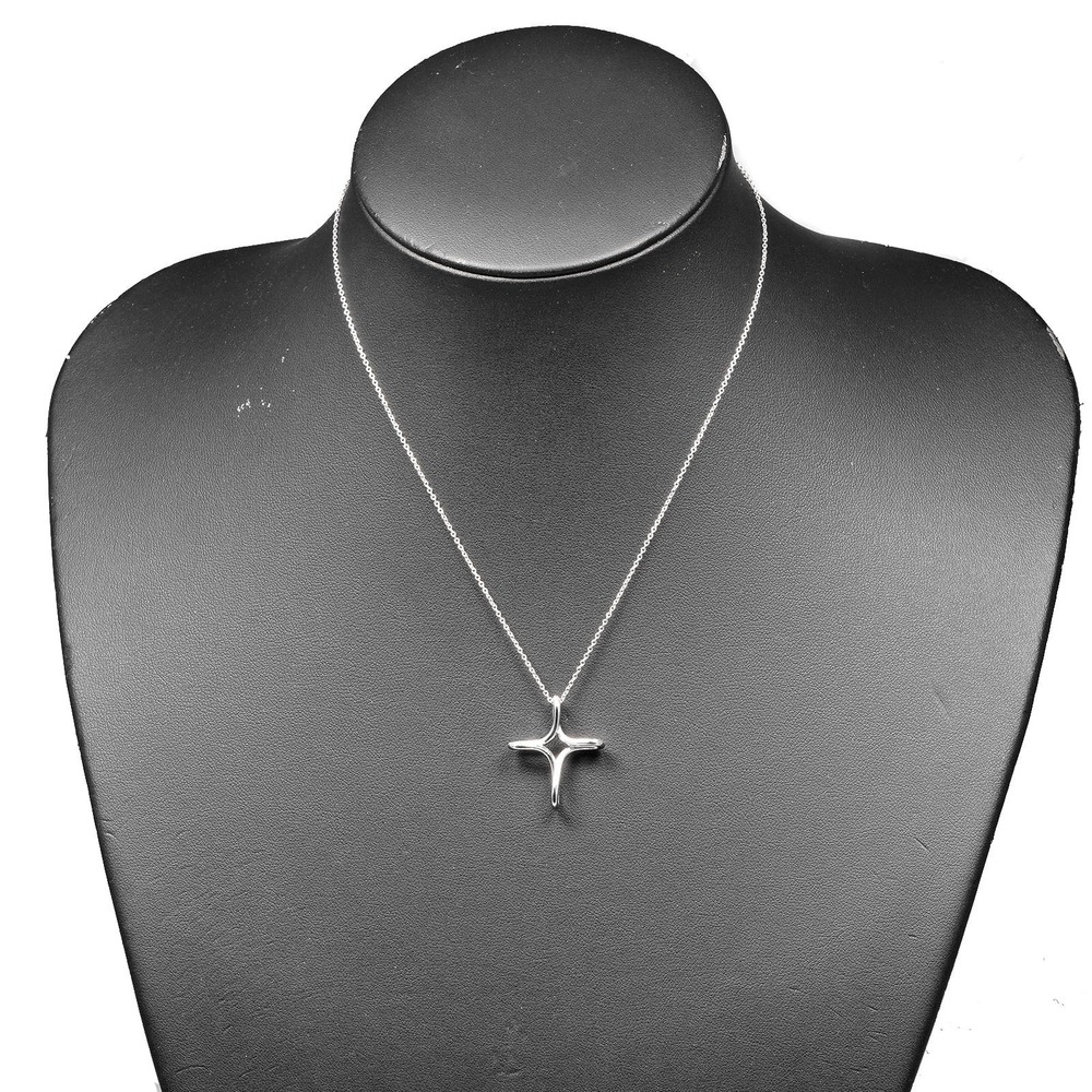 Tiffany Co Open Cross Necklace Sterling Silver